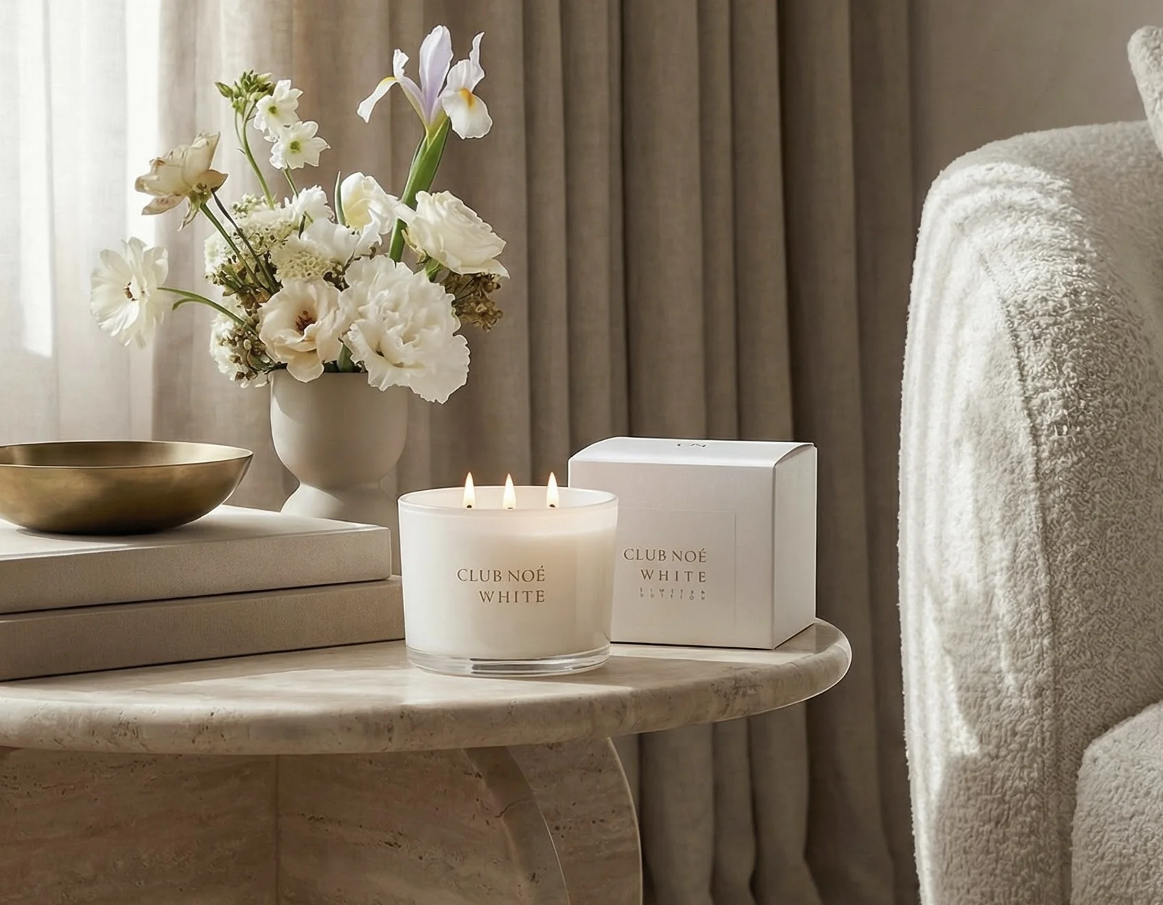 White Große Duftkerze - Image 4